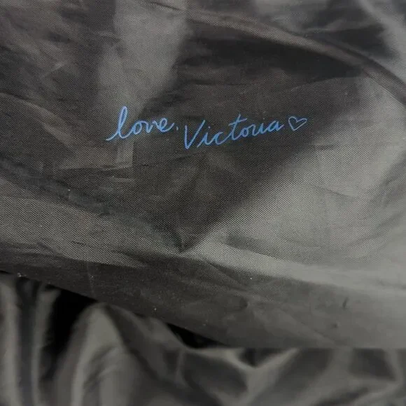 Victoria's Secret Blue & Black Denim & PU Lightweight Tote Bag - Picture 4 of 12